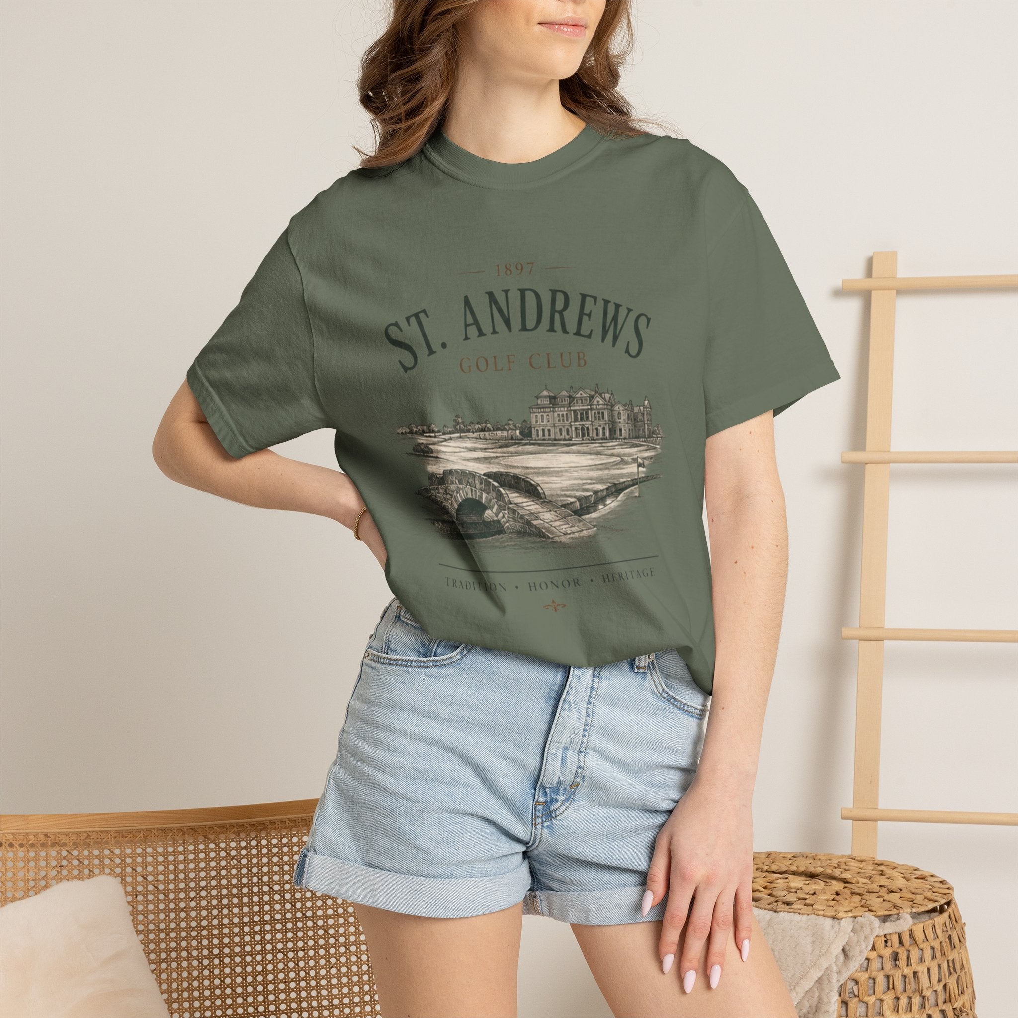 St. Andrews Golf Club T-Shirt — Vintage Links Illustration Tee