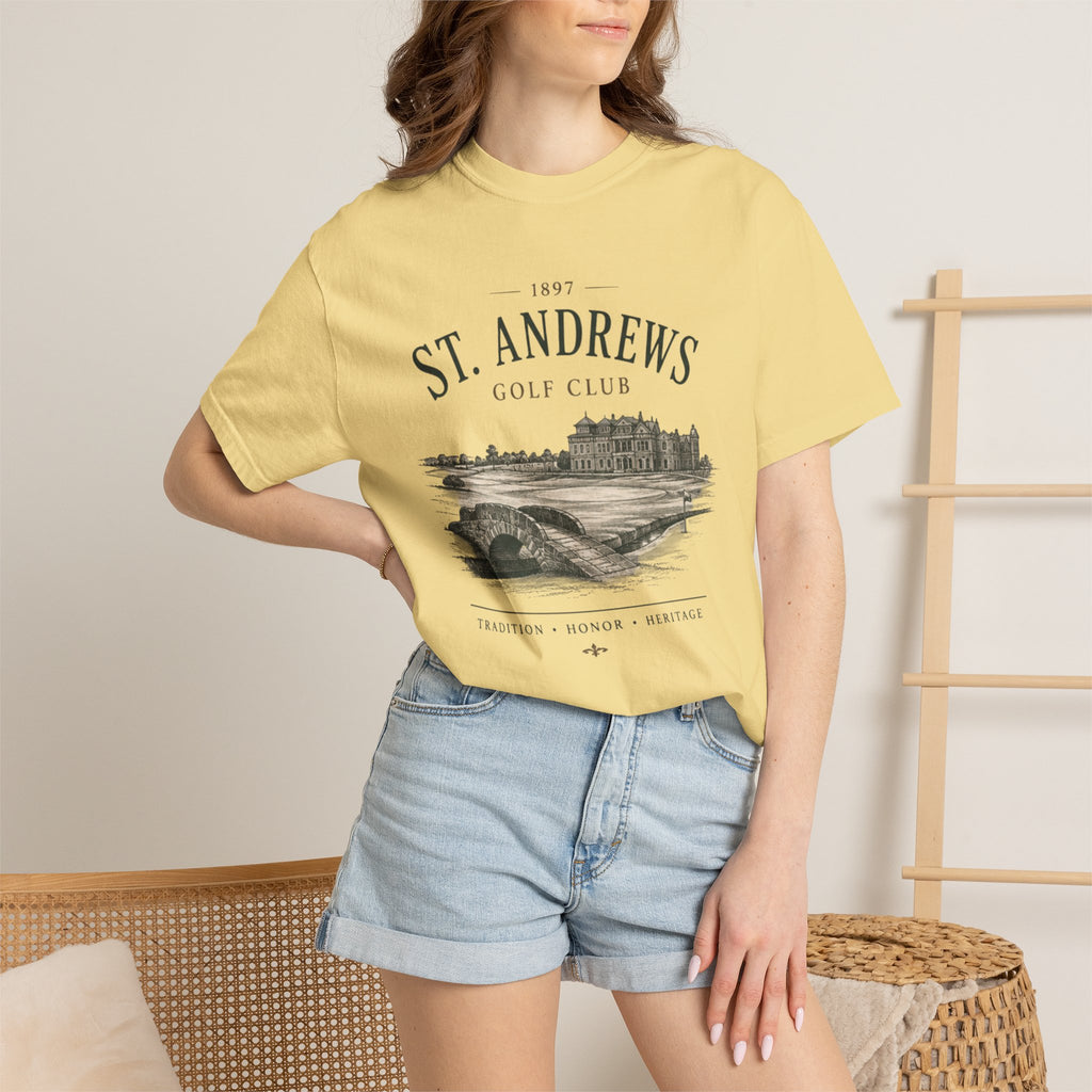 St. Andrews Golf Club T-Shirt — Vintage Links Illustration Tee
