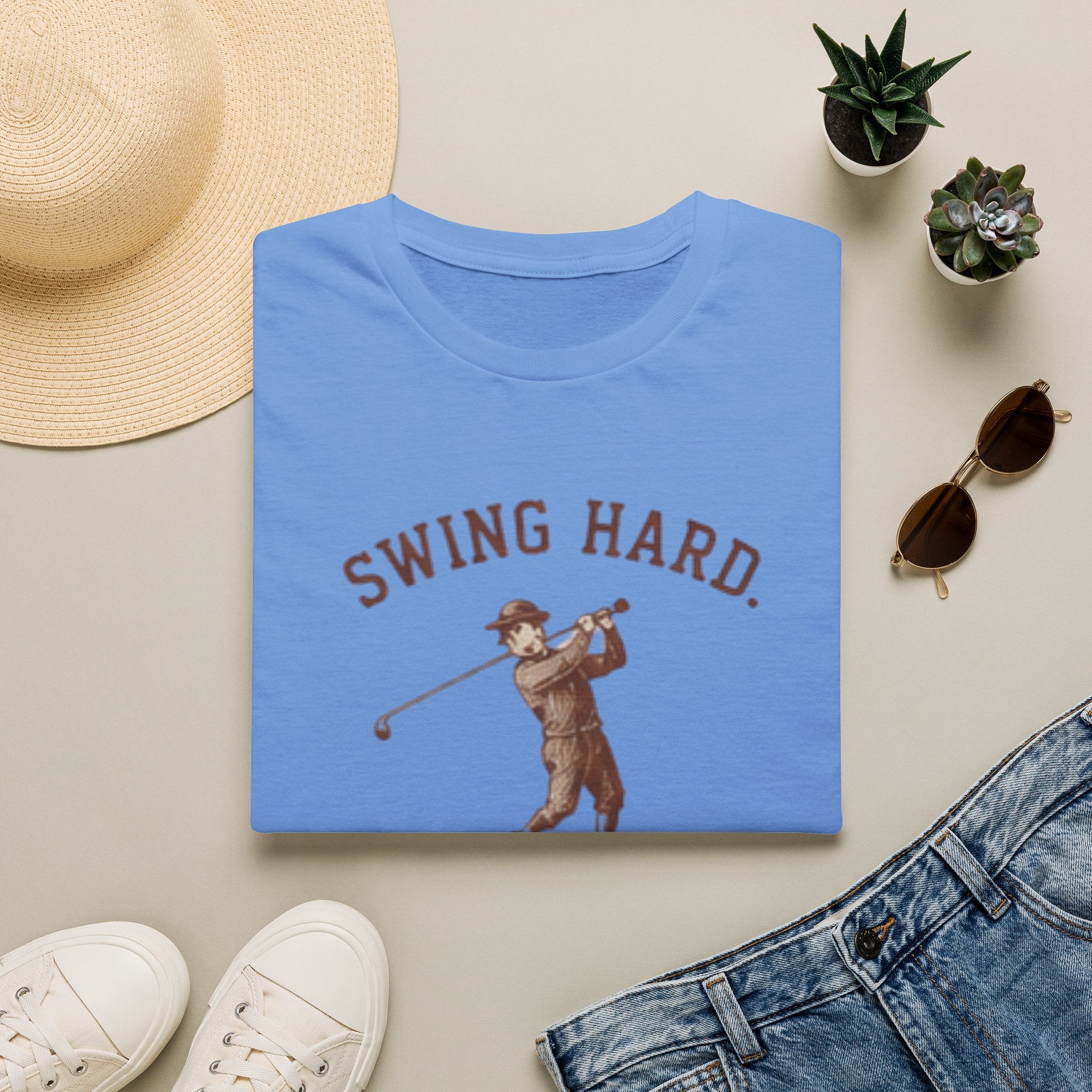 Swing hard. Apologize later. - T-Shirt