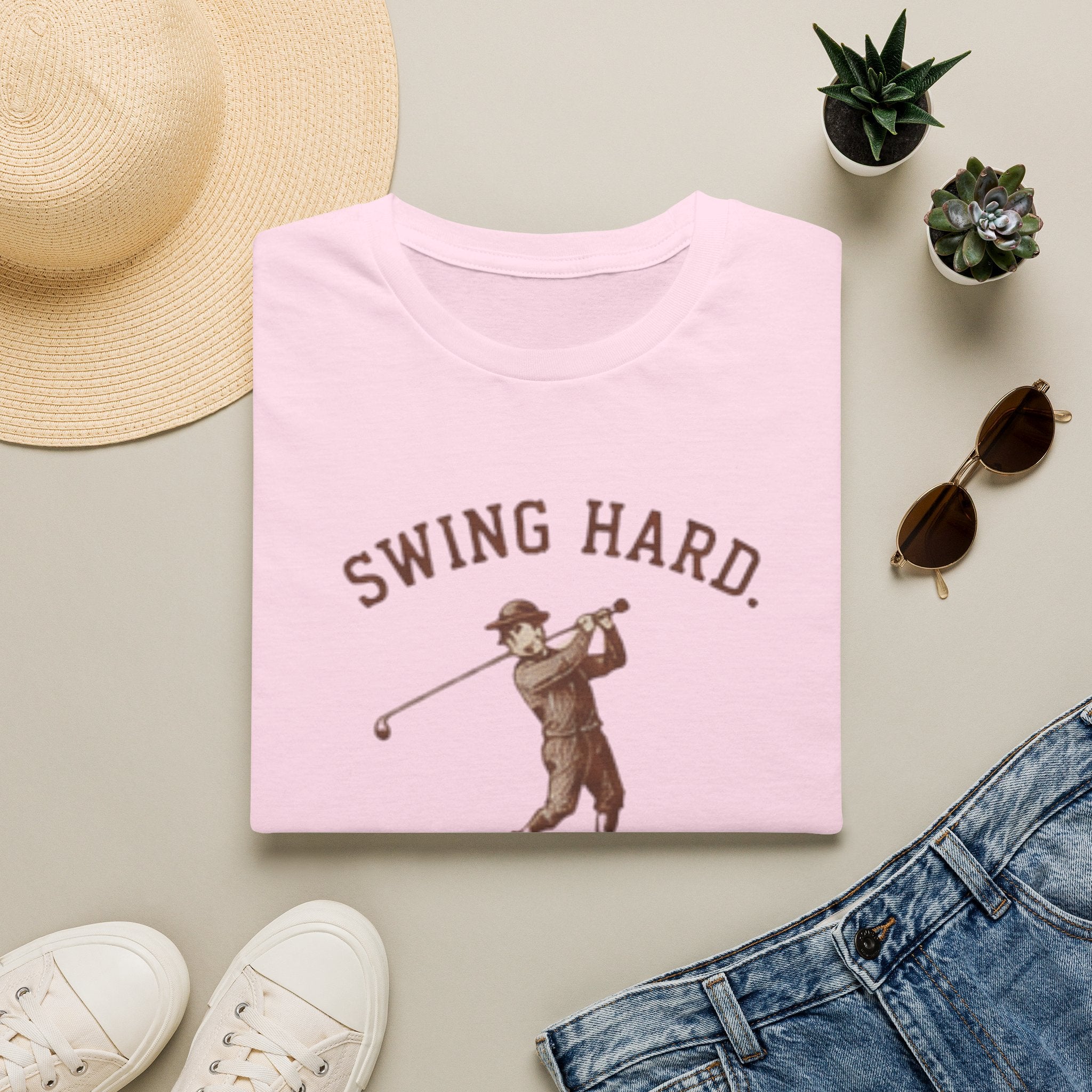 Swing hard. Apologize later. - T-Shirt