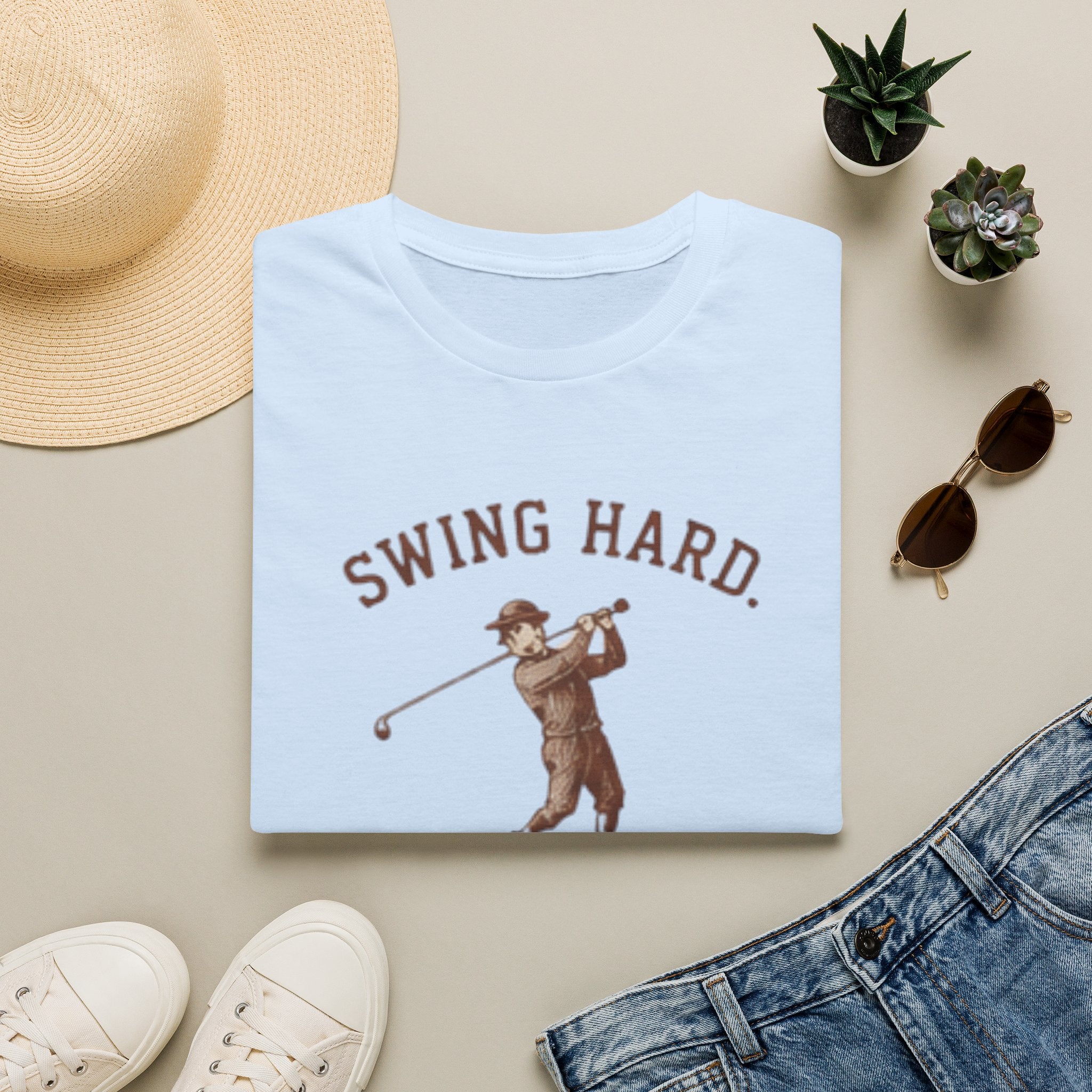 Swing hard. Apologize later. - T-Shirt